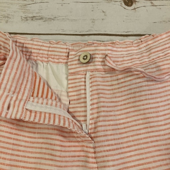 Tommy Bahama Red and White Striped Linen Shorts Size 14 - Picture 7 of 14